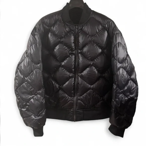 NWT Men's Lululemon Black Quilted Reversible Down Puffer Jacket Size Large - Picture 2 of 9